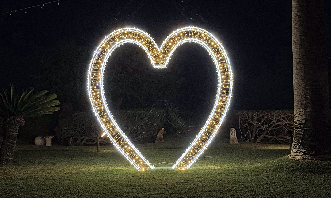 luminarie cuore 3d scultura luminosa